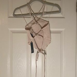 Light Beige Backless Crop Top